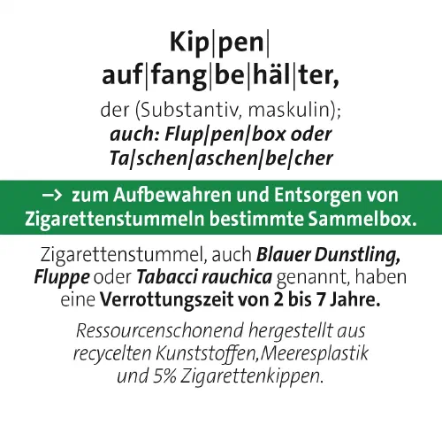 Taschenaschenbecher Aufkleber