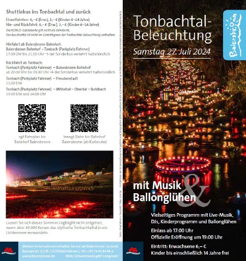 Tonbachtalbeleuchtung Flyer