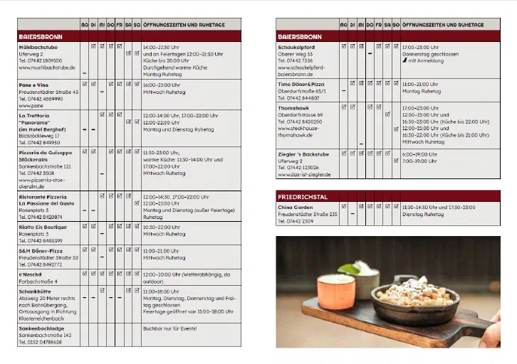 Gastro Flyer Rückseite