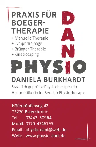 Visitenkarte Physio Dani